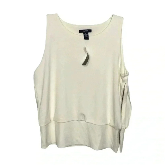 Alfani Tiered Zipper Detail Minimalist Sleeveless Top - Picture 1 of 5